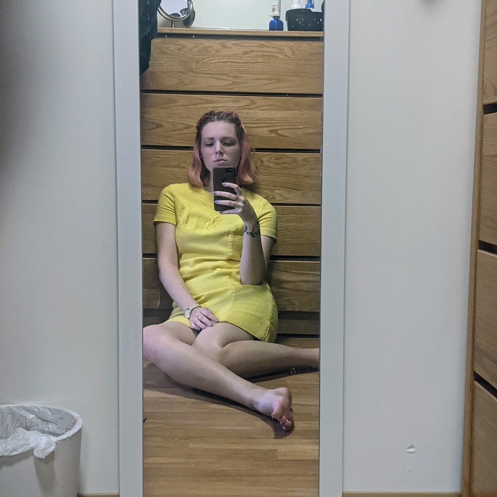 Vintage Yellow 60s Shift Dress